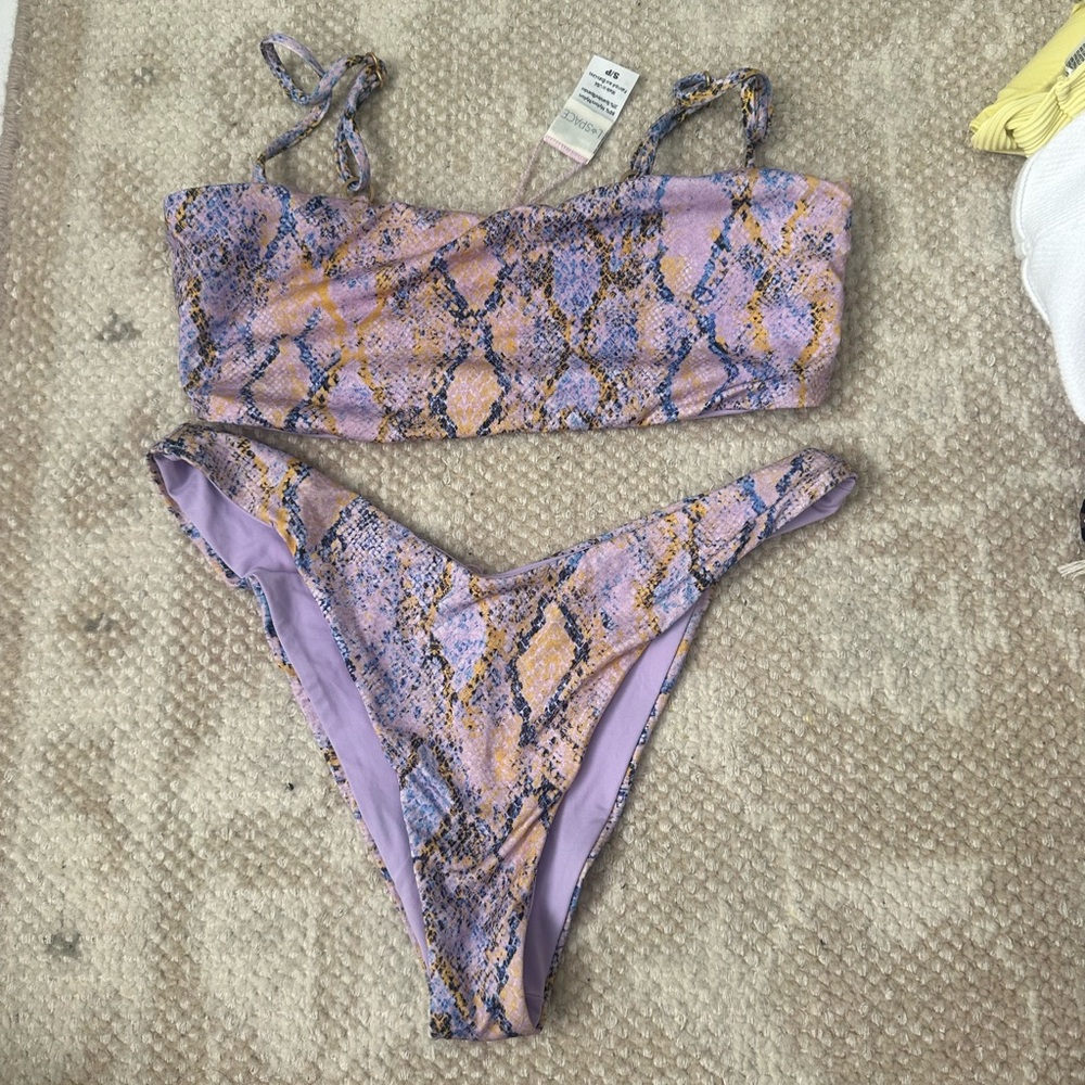 L*Space Purple Snake Print Bikini